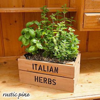 personalised crate with italian herb seeds by plantabox