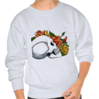 Skull with yellow and orange roses sweatshirt