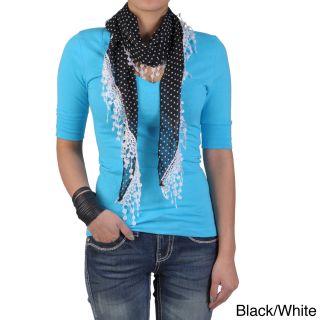 Hailey Jeans Co Womens Polka dot Lacy Detail Scarf