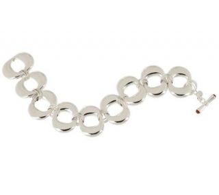 Paola Valentini 8 Gemstone Accent Toggle Bracelet Sterling Silver —