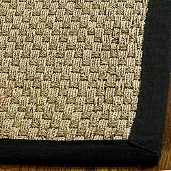 Casual Handwoven Sisal Natural/black Seagrass Rug (5 X 8)