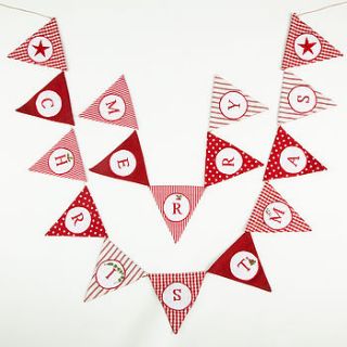 merry christmas bunting by cambric and cream ltd