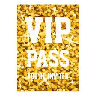 Glitz "Gold" 'VIP PASS' invitation