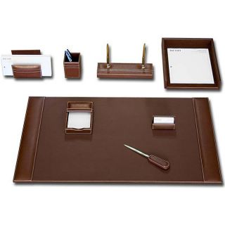 Dacasso Rustic Brown Leather 8 piece Desk Set