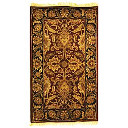 Handmade Classic Jaipur Burgundy/ Black Wool Rug (3 X 5)