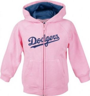 Los Angeles Dodgers Girls 4 6X Pink Full Zip Hooded Sweatshirt   Small (4)  Clothing