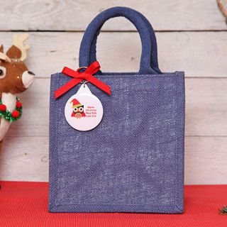 teacher christmas personalised jute bag by red berry apple