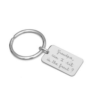 grandpa's silver dog tag key ring by merci maman
