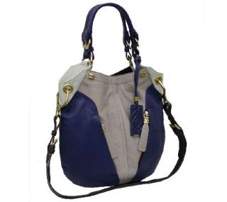 orYANY Pebble Leather Color Block Victoria Large Hobo —