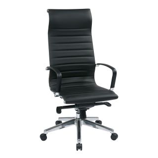 Office Star Products Black High back Eco Leather Chair