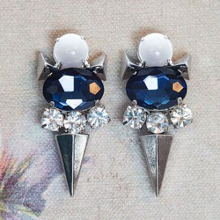 cheka midnight blue spike stud earrings by anusha