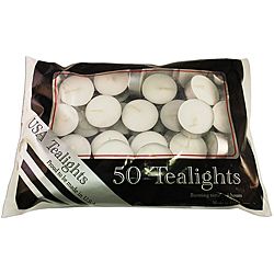 Usa White Unscented Tealight Candles (pack Of 50)
