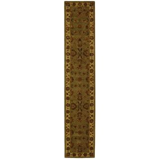 Handmade Heritage Kerman Green/ Gold Wool Runner (23 X 12)