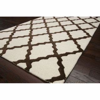 Nuloom Hand hooked Alexa Moroccan Trellis Petit point Wool Rug (86 X 116) Brown Size 86 x 116