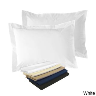 None Cotton Blend Poplin Tailored Decorative Pillow Shams (pack Of 2) White Size King