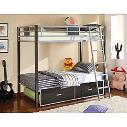 Furniture Of America Pierce Twin Over Twin Bunk Bed With Twin Trundle