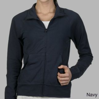 Los Angeles Pop Art Bella Cotton Cadet Zip up Jacket Navy Size XL (16)