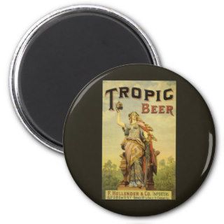 Vintage Product Label Art Woman Tropic Beer Stein Magnet
