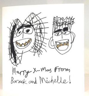barack and michelle printed christmas card by arthouse meath
