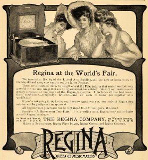 1904 Ad Regina Piano Player Instrument Corona Ladies   Original Print Ad  