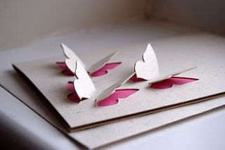 butterfly trio 3d personalised hand cut card by ruby wren designs