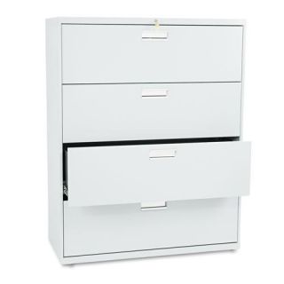 Hon 600 Series 42 inch Wide 4 drawer Gray Lateral File Cabinet