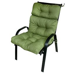 44x22 inch 3 section Outdoor Summerside Green High Back Chair Cushion