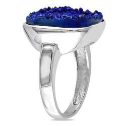 Miadora Sterling Silver Blue Druzy Gemstone Cocktail Ring Miadora Gemstone Rings
