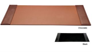 Dacasso Crocodile embossed Leather Desk Pad With Side Rails And Felt Bottom