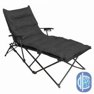 International Caravan Indoor/ Outdoor Folding Chaise Lounge Chair With Microsuede Seat Cover