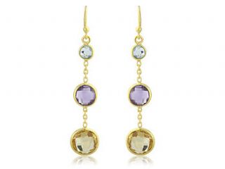 fiesta triple drop gemstone earrings by argent of london
