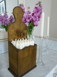 vintage wooden candle box by cooper rowe vintage living