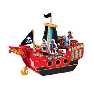 fair trade wooden pirate ship by oskar & catie