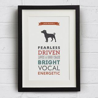jack russell dog breed traits print by well bred design