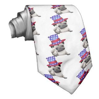 Adorable Patriotic Pugs   Add you own text Neck Wear