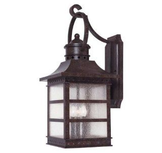 Savoy House 5 441 72 Outdoor Sconce with Pale Cream Textured Shades, Rustic Bronze Finish   Wall Porch Lights  