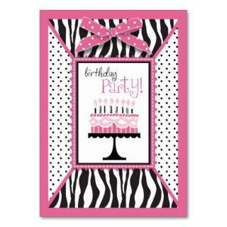 Wild Birthday Cake Reminder Card Pink Business Card Template