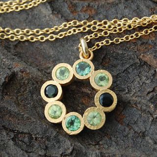 peridot and tormaline rosette necklace by embers semi precious and gemstone designs