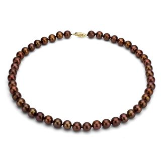 DaVonna 14k 7 7.5mm Chocolate Freshwater Cultured Pearl Strand Necklace (16 36 inches) DaVonna Pearl Necklaces