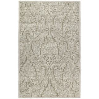 Lawrence Beige Damask Hand tufted Wool Rug (8' x 11') 7x9   10x14 Rugs