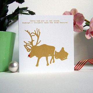 funny 'rudolph' christmas card by indigoelephant