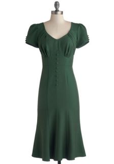 Stop Staring Down to a Pine Art Dress in Green  Mod Retro Vintage Dresses