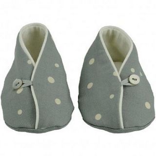 polka dot cotton baby booties by mon petit shoe
