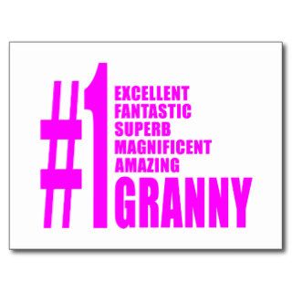 Pink Modern Grannies  Number One Granny Post Cards