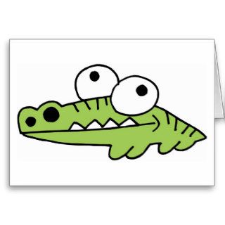 Alligator Crocodile Gator Croc Cartoon Caricature Greeting Card