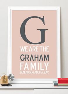 'we are' personalised family name print by i love art london