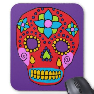 Mexican Folk Art Sugar Skull Mouse Pads