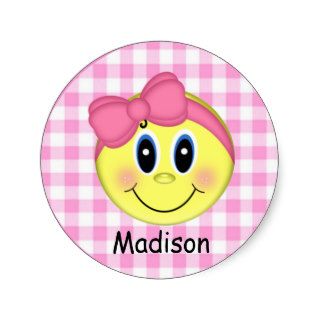 Personalized Smiley Face Girl Sticker