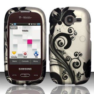 For Samsung Gravity Q T289 (T Mobile)   Rubberized Design Cover   Black Vines Cell Phones & Accessories