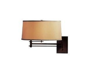 Hubbardton Forge 209301 03 291 Transitional Styled 1 Light Sconce with Doeskin Micro Suede Shades, Mahogany Finish   Wall Sconces  